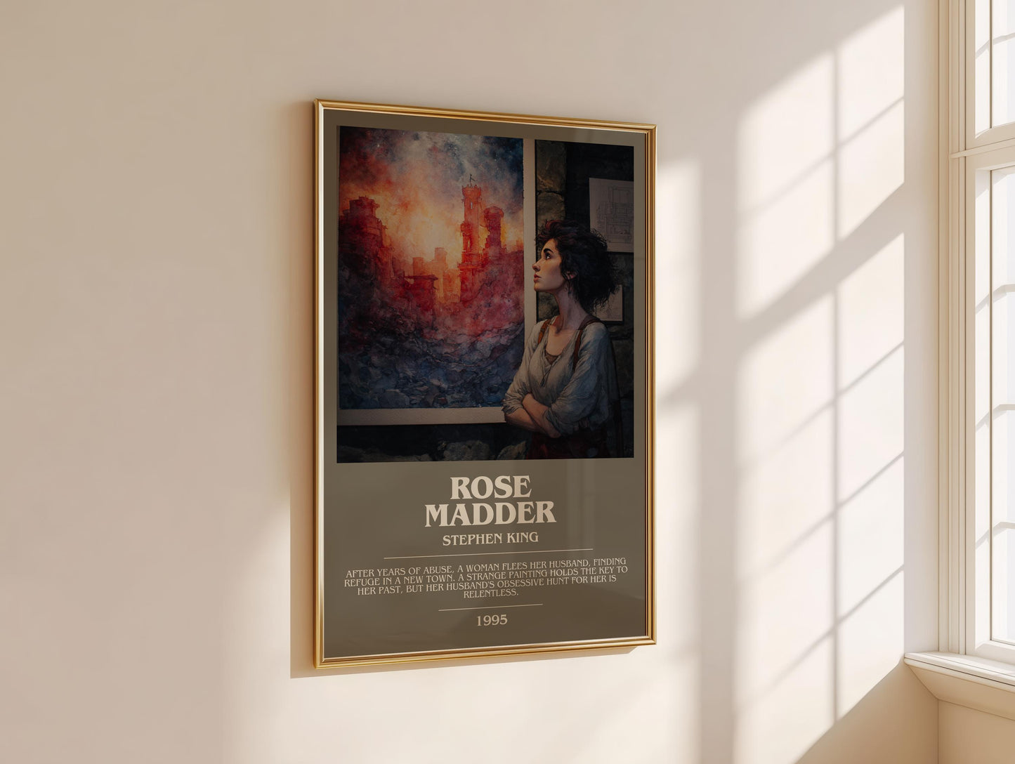 Rose Madder bookish book poster framed on wall – horror wall art