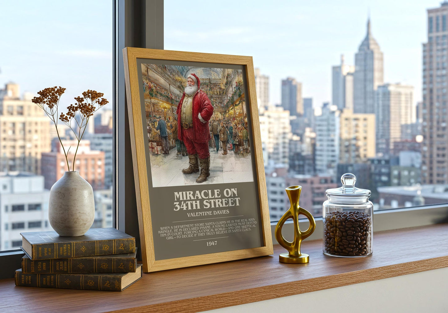 Miracle On 34th Street bookish book poster framed on wall – classic literature wall art