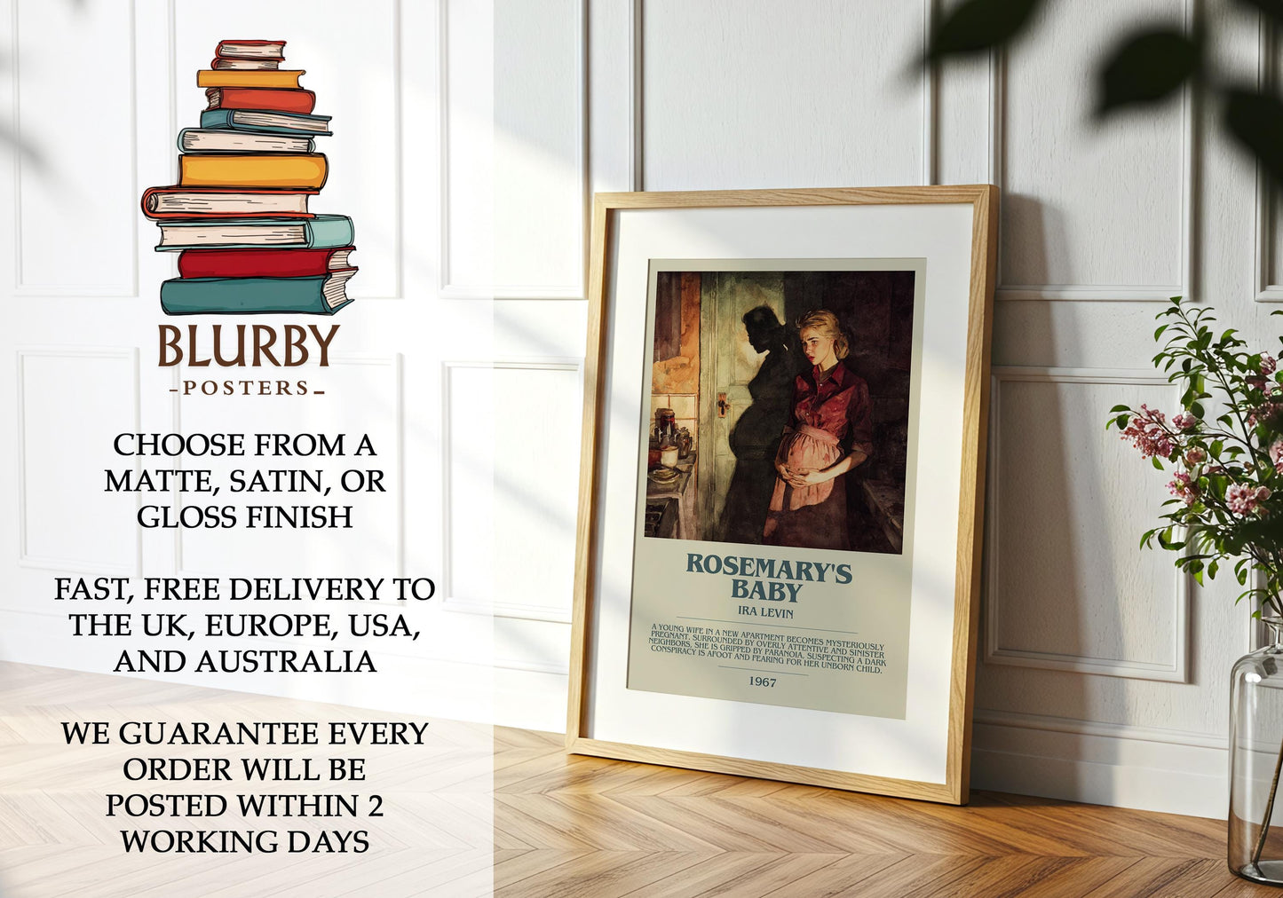 Rosemary's Baby by Ira Levin | Book Poster | Literary Art Gift For Book Lover | Novel Inspired Wall Art
