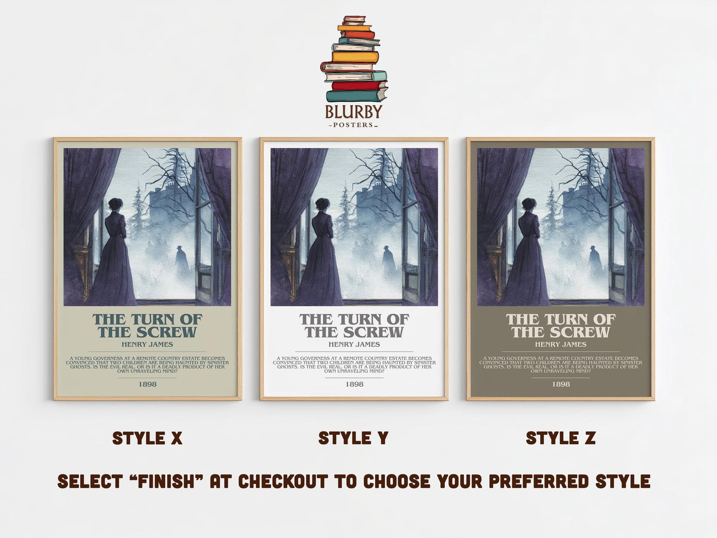 The Turn of the Screw bookish poster colour and style options – Henry James book art