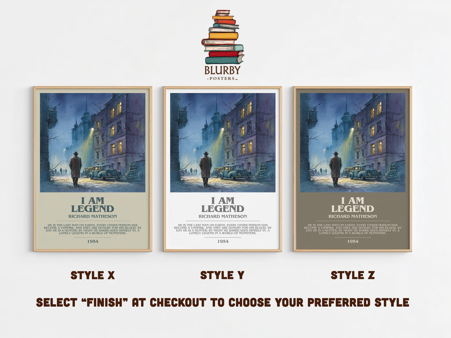 I Am Legend by Richard Matheson | Book Poster | Literary Art Gift For Book Lover | Novel Inspired Wall Art