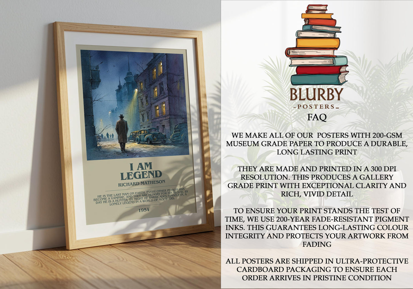 I Am Legend by Richard Matheson | Book Poster | Literary Art Gift For Book Lover | Novel Inspired Wall Art