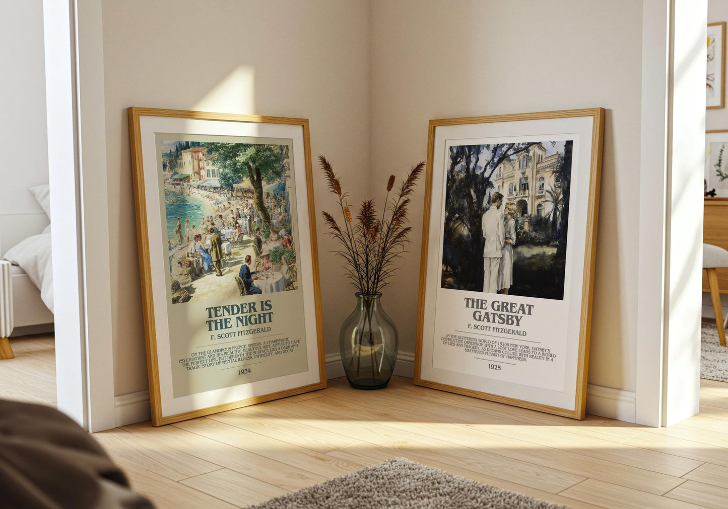Tender Is the Night bookish poster paired in gallery wall – literary art prints