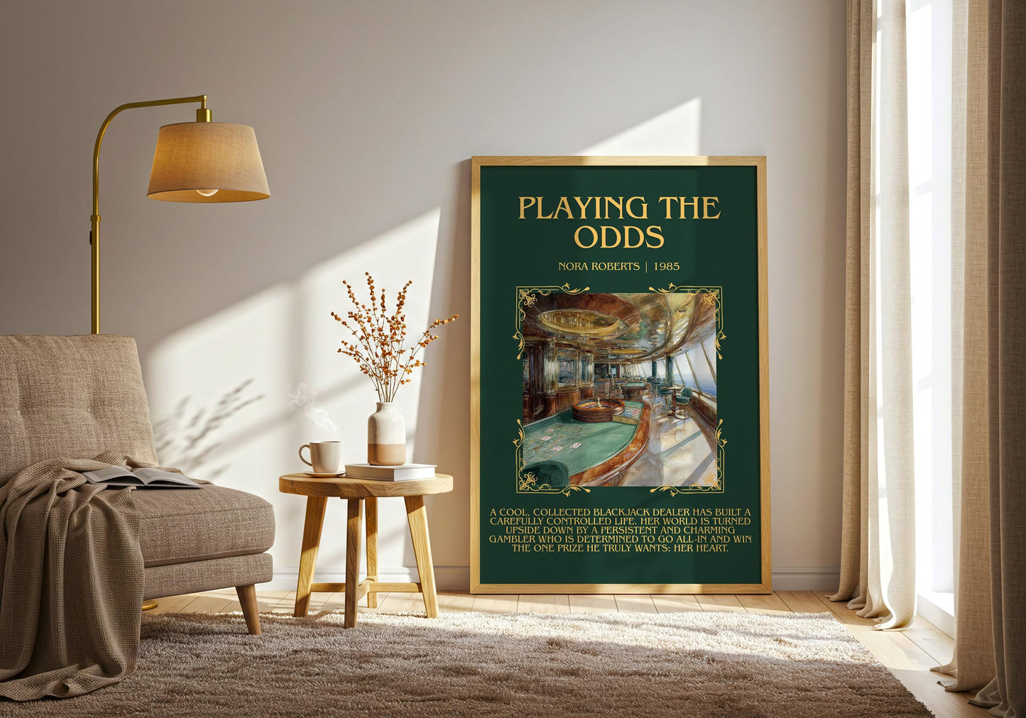 Playing The Odds by Nora Roberts | Book Poster | Literary Art Gift For Book Lover | Novel Inspired Wall Art | Free Delivery
