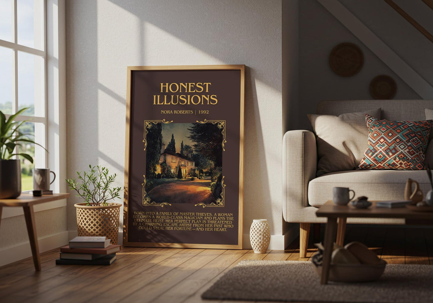 Honest Illusions minimalist poster paired in gallery wall – literary art prints