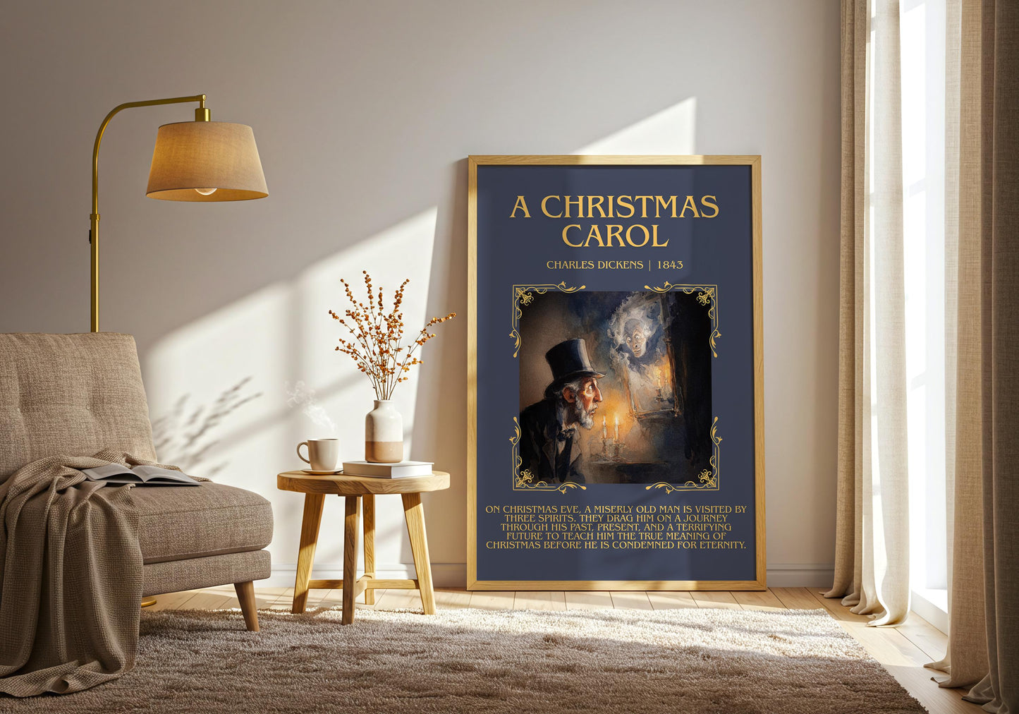 A Christmas Carol by Charles Dickens | Book Poster | Literary Art Gift For Book Lover | Novel Inspired Wall Art | Free Delivery