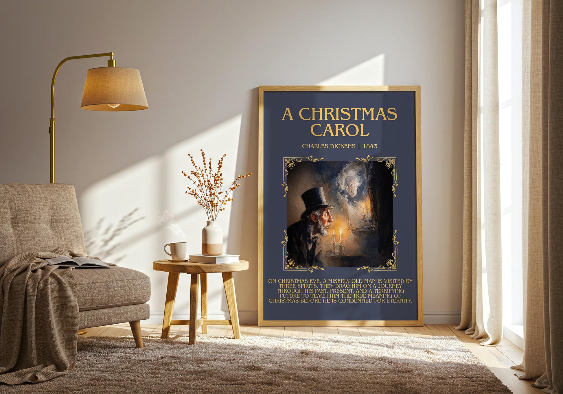 A Christmas Carol by Charles Dickens | Book Poster | Literary Art Gift For Book Lover | Novel Inspired Wall Art | Free Delivery
