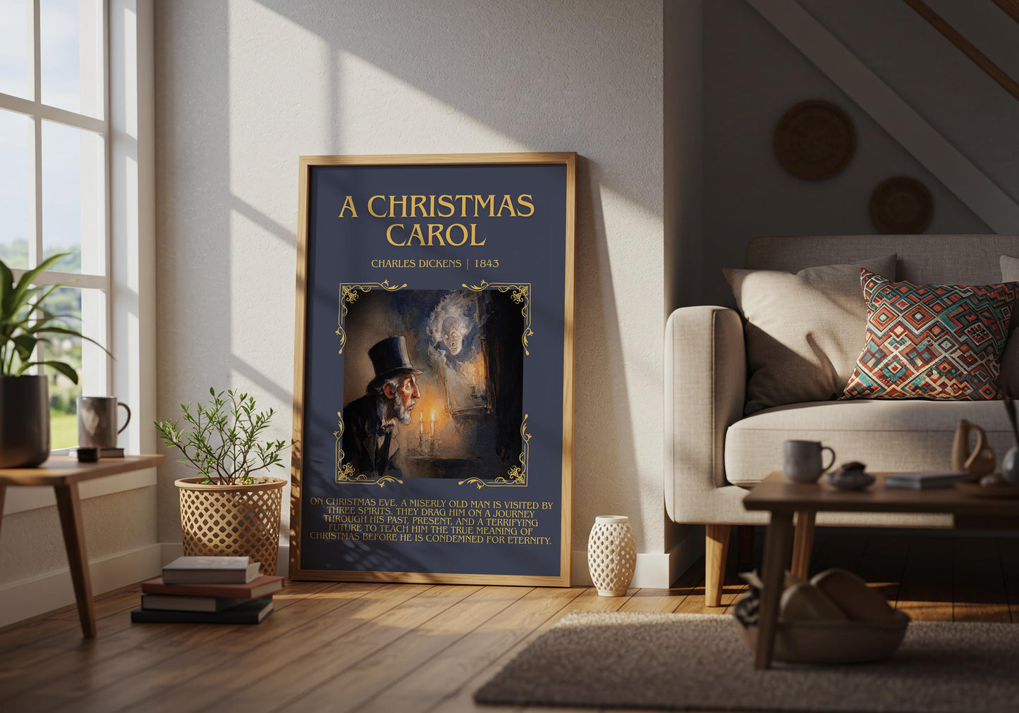 A Christmas Carol by Charles Dickens | Book Poster | Literary Art Gift For Book Lover | Novel Inspired Wall Art | Free Delivery