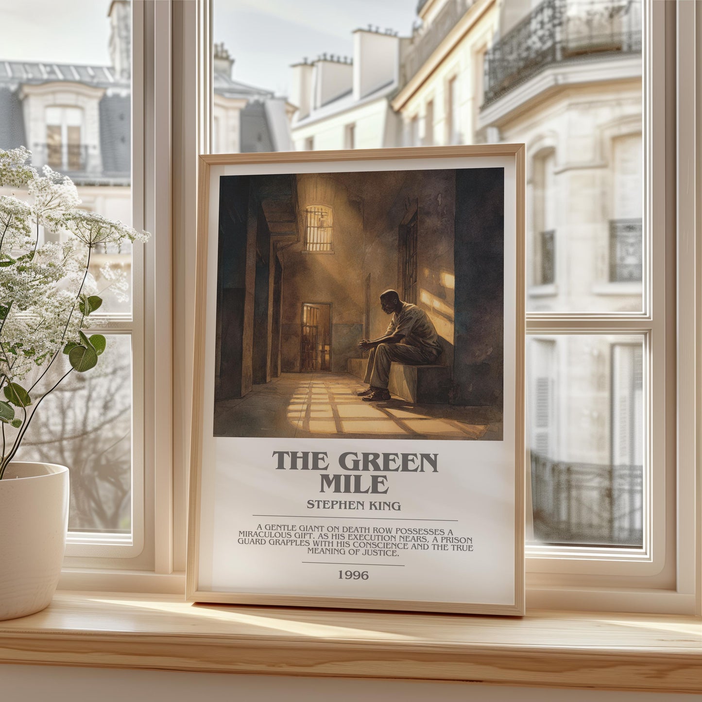 The Green Mile bookish print framed by window – literary home decor