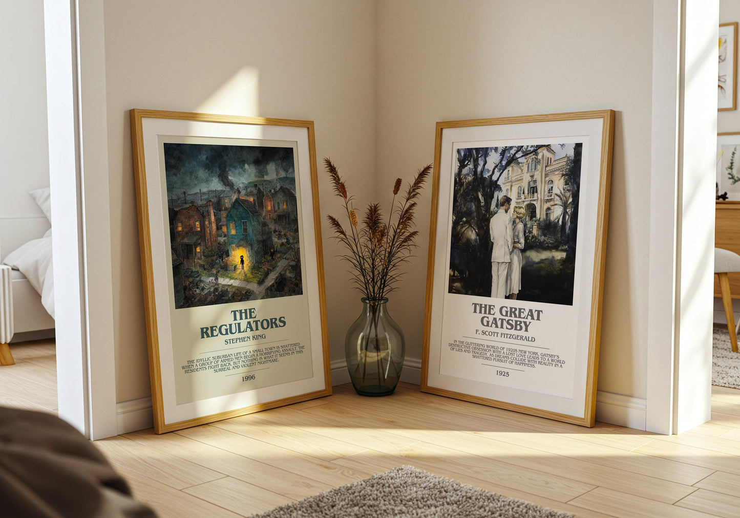 The Regulators bookish print on bookshelf – Stephen King fan gift