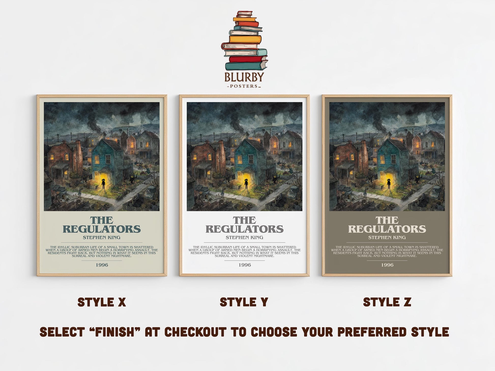 The Regulators bookish poster colour and style options – Stephen King book art