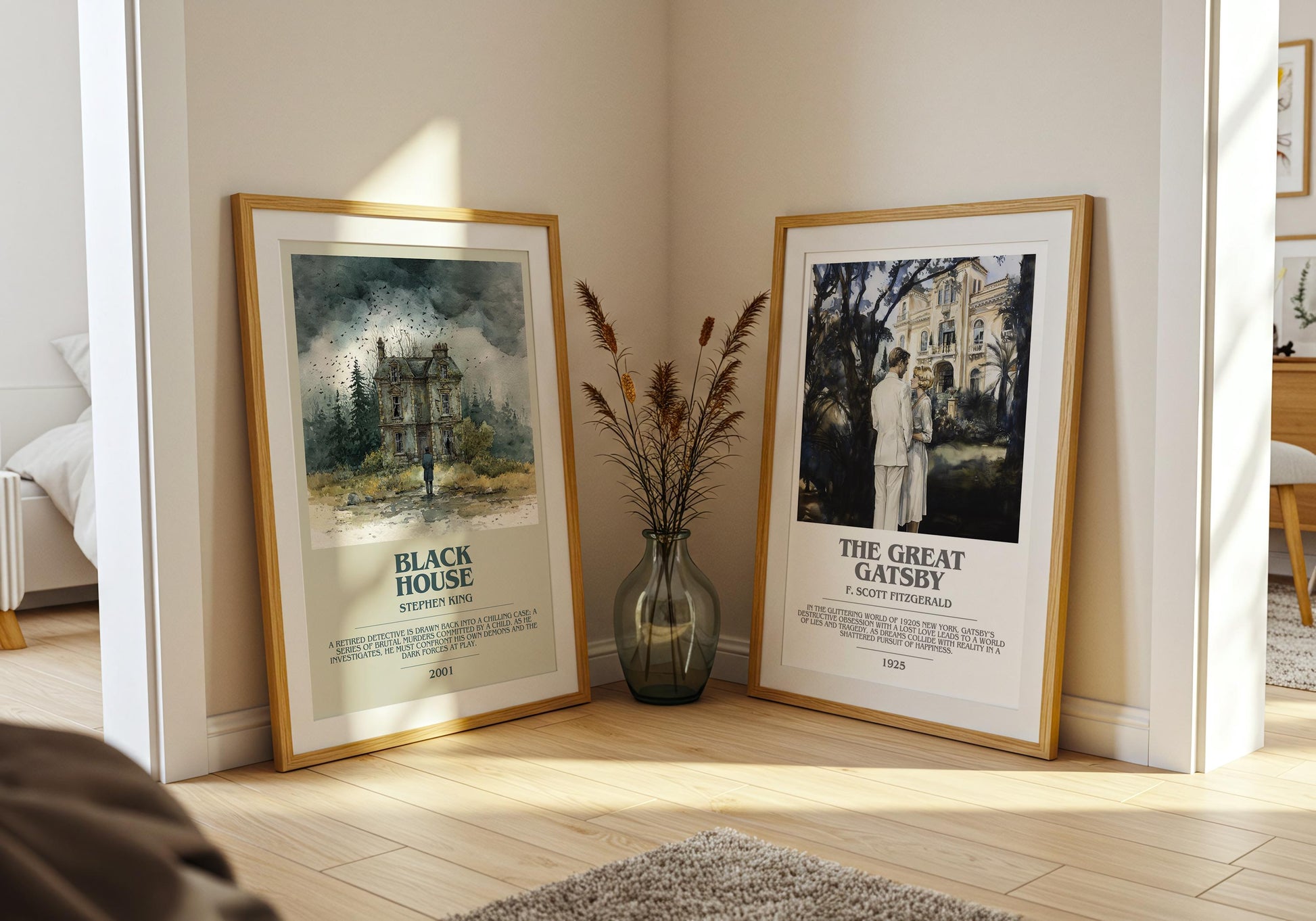 Black House bookish print on bookshelf – Stephen King fan gift