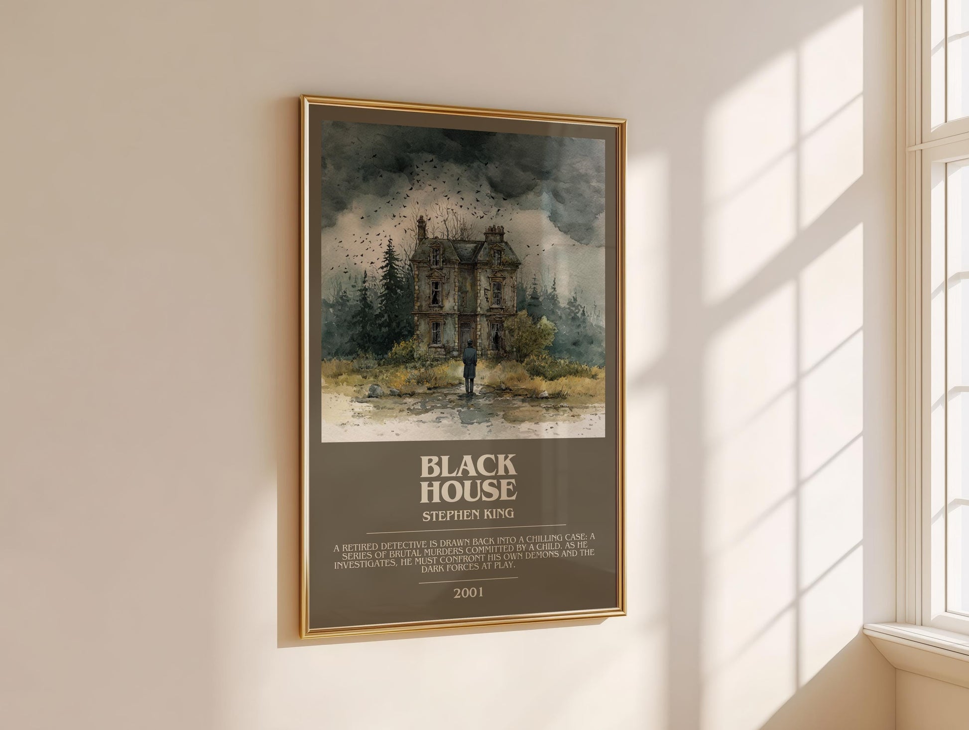 Black House bookish book poster framed on wall – horror wall art