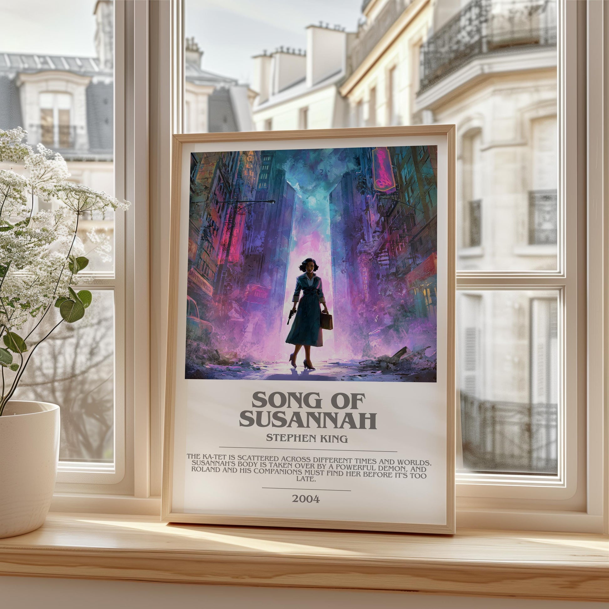 Song of Susannah bookish print framed by window – literary home decor