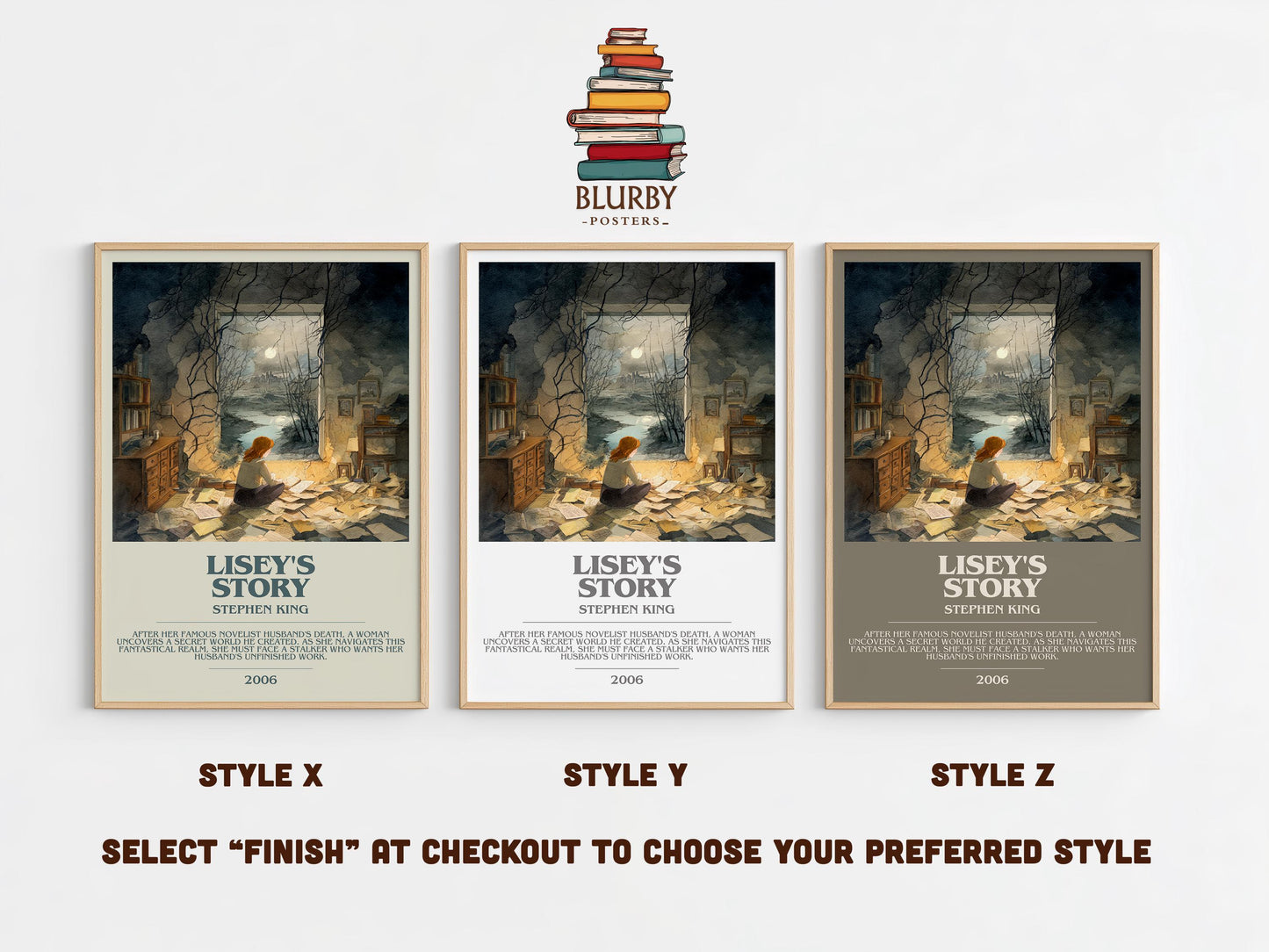 Lisey's Story bookish poster colour and style options – Stephen King book art