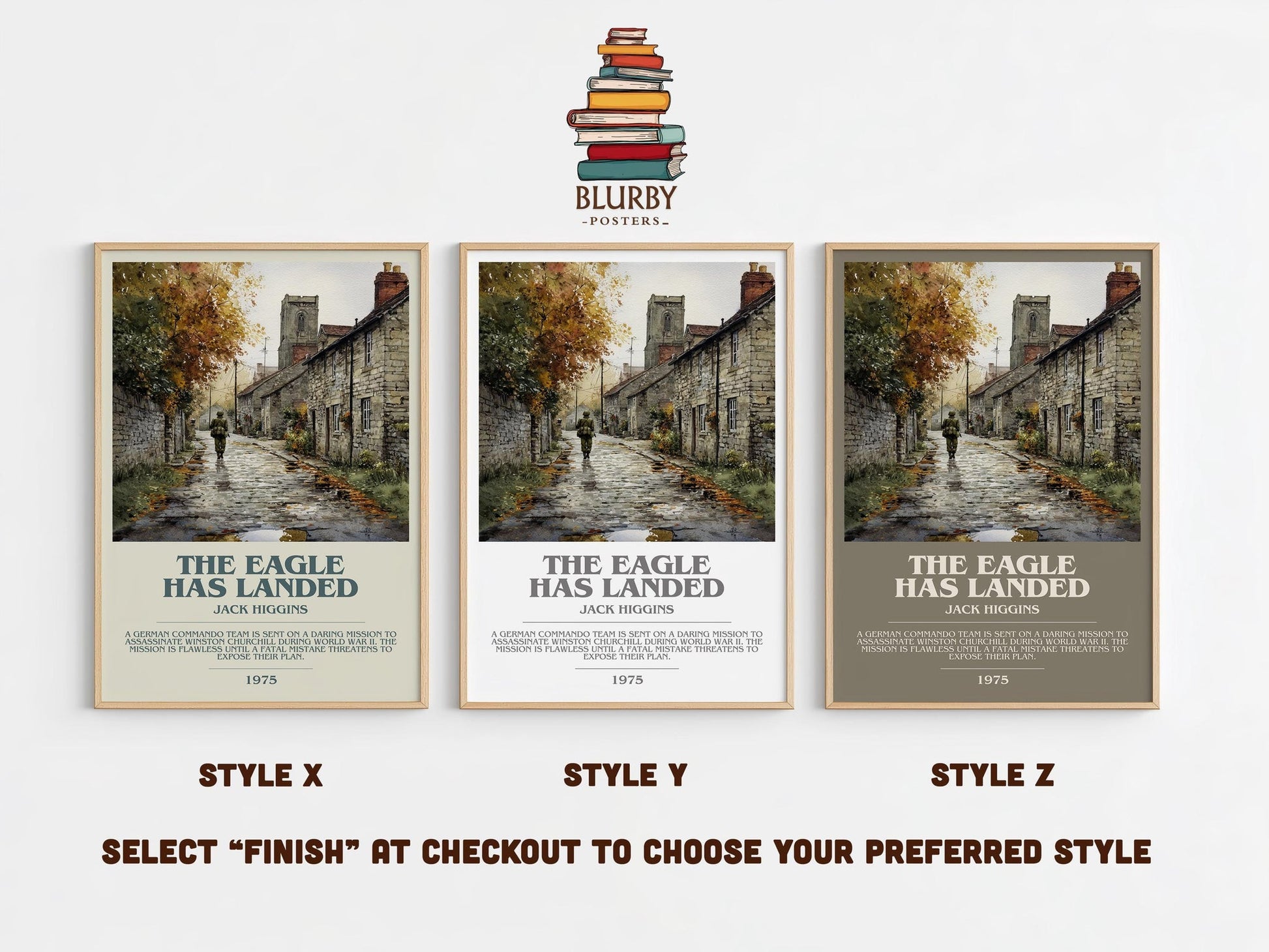 The Eagle Has Landed bookish poster colour and style options – Jack Higgins book art