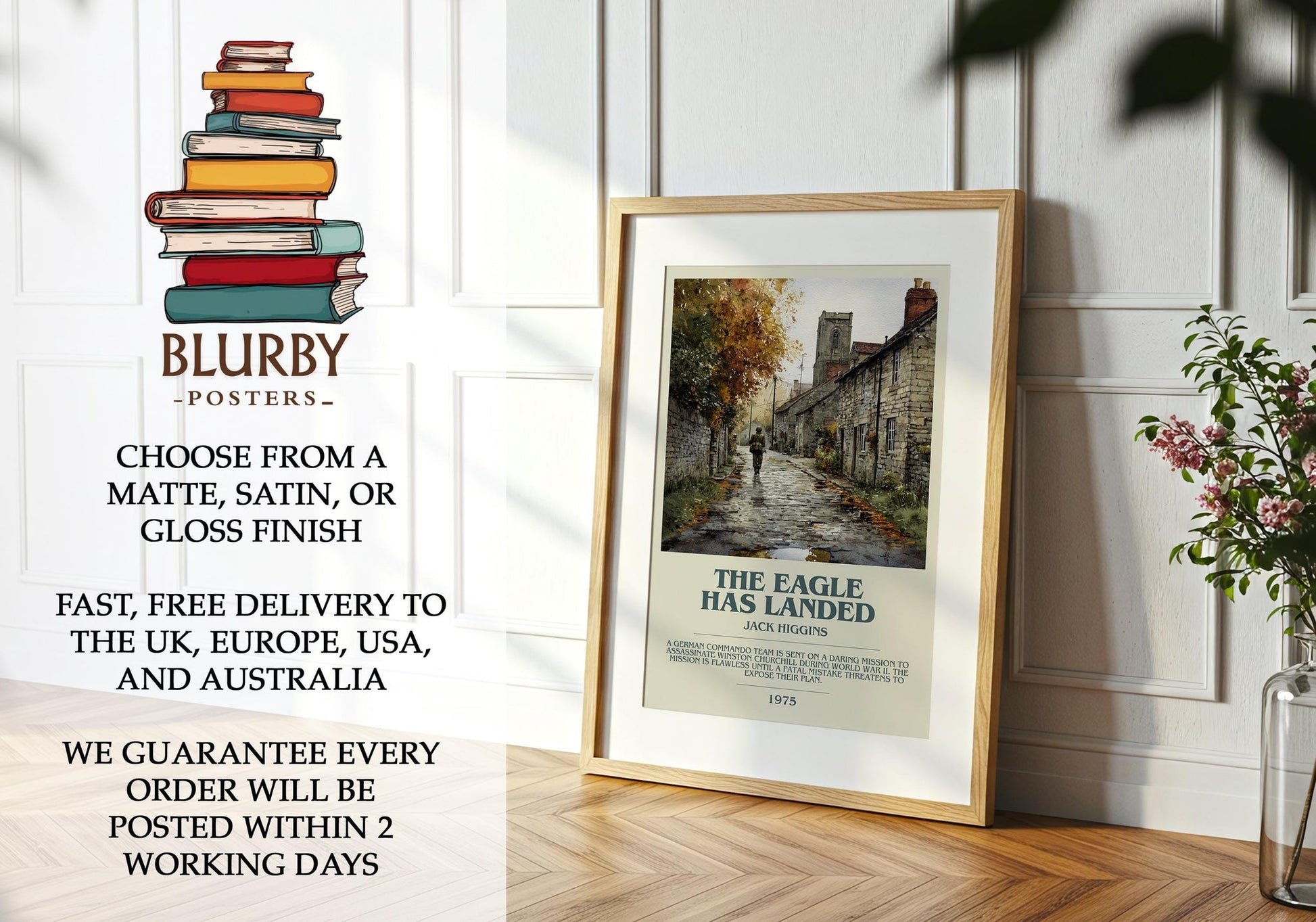 The Eagle Has Landed book poster packaging – museum-quality print rolled in protective tube