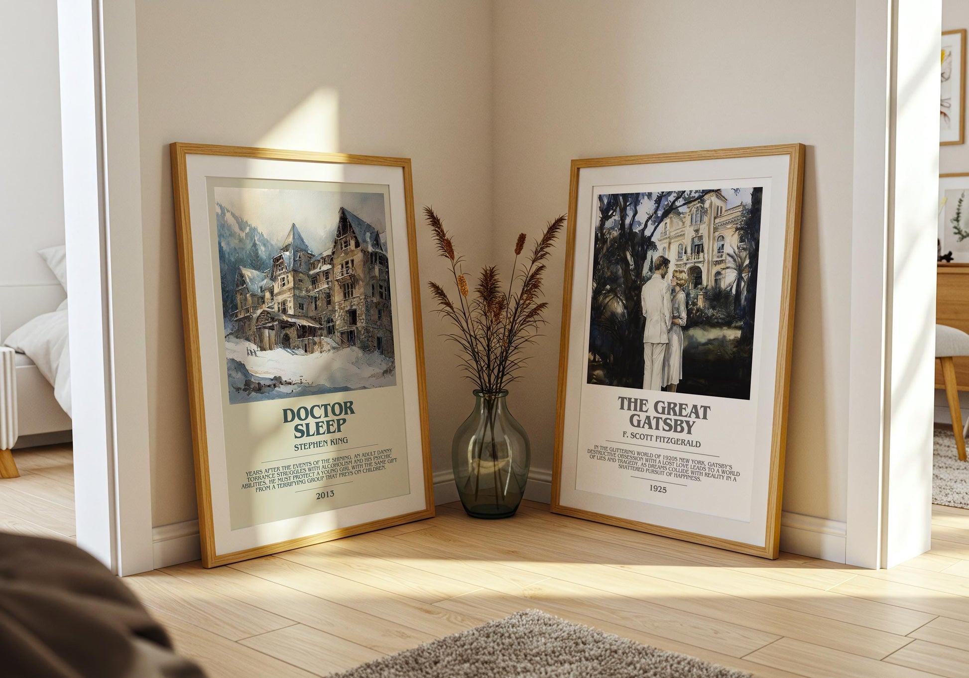 Doctor Sleep bookish print on bookshelf – Stephen King fan gift