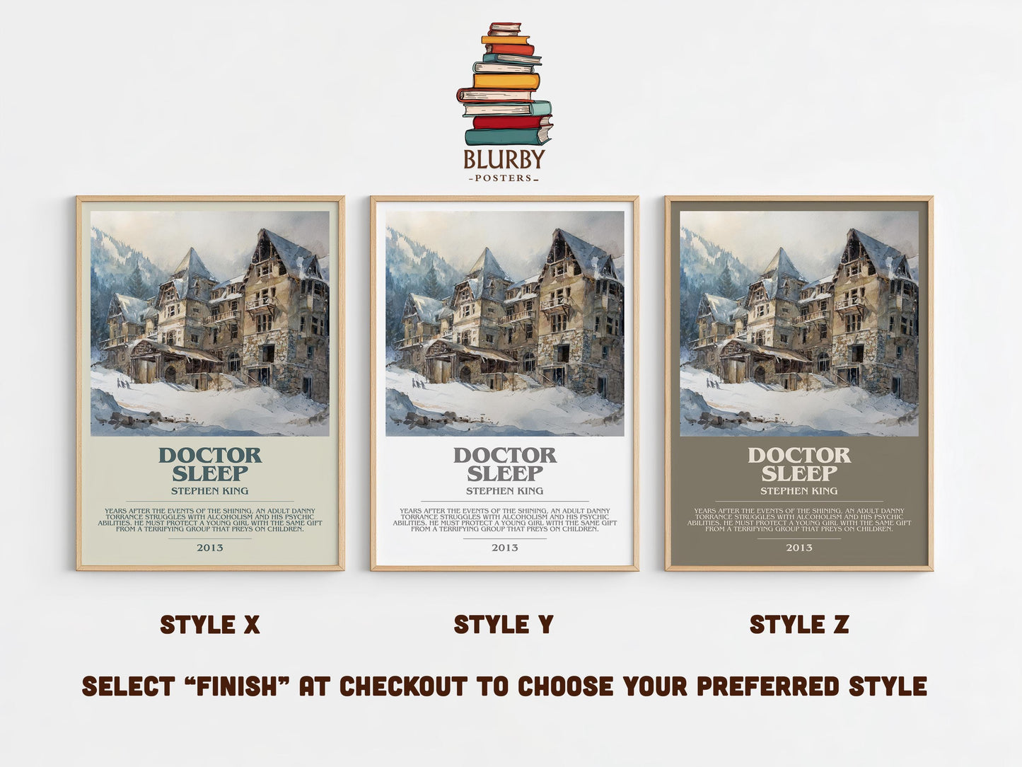 Doctor Sleep bookish poster colour and style options – Stephen King book art