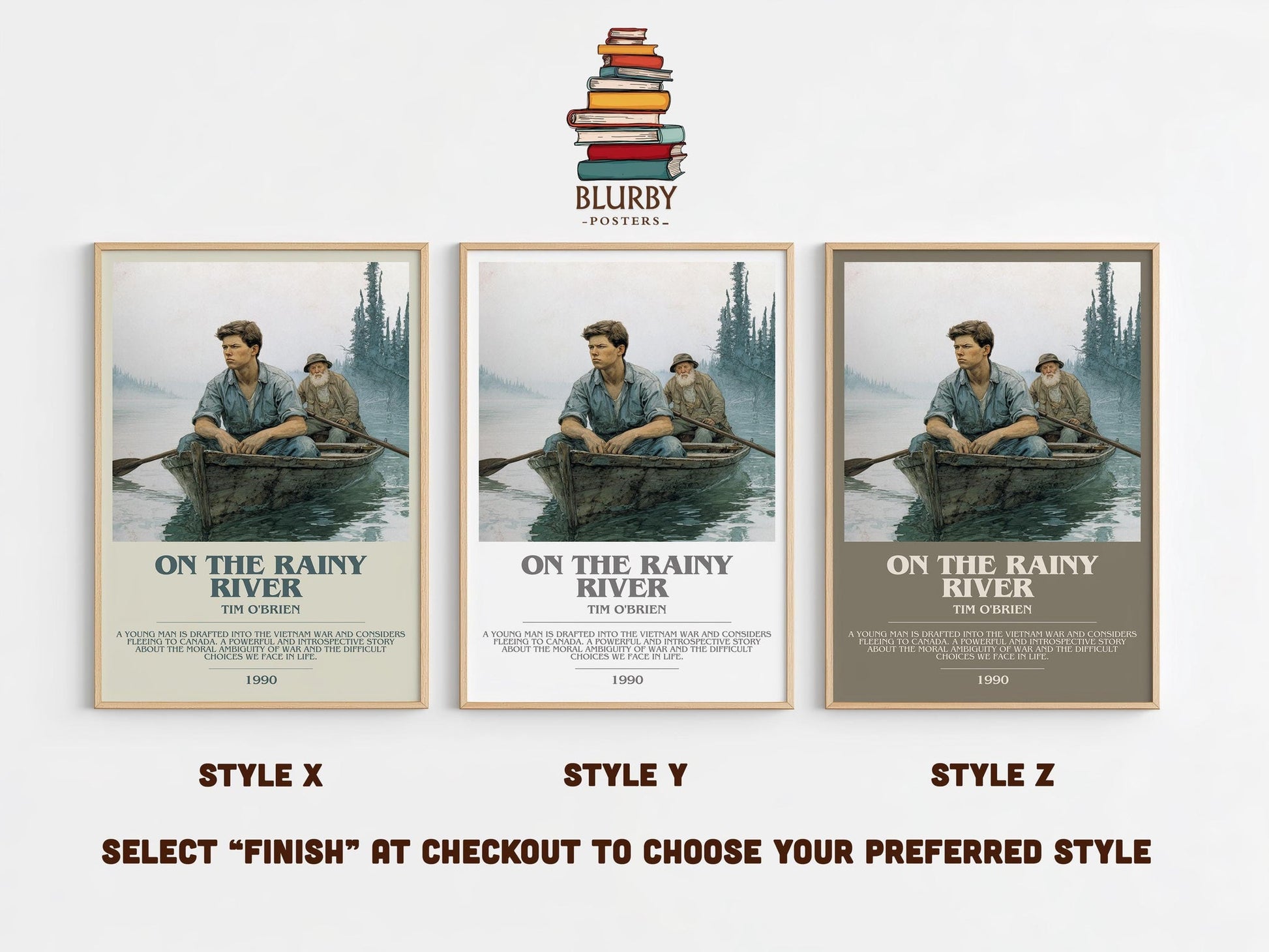 On The Rainy River bookish poster colour and style options – Tim O'Brien book art