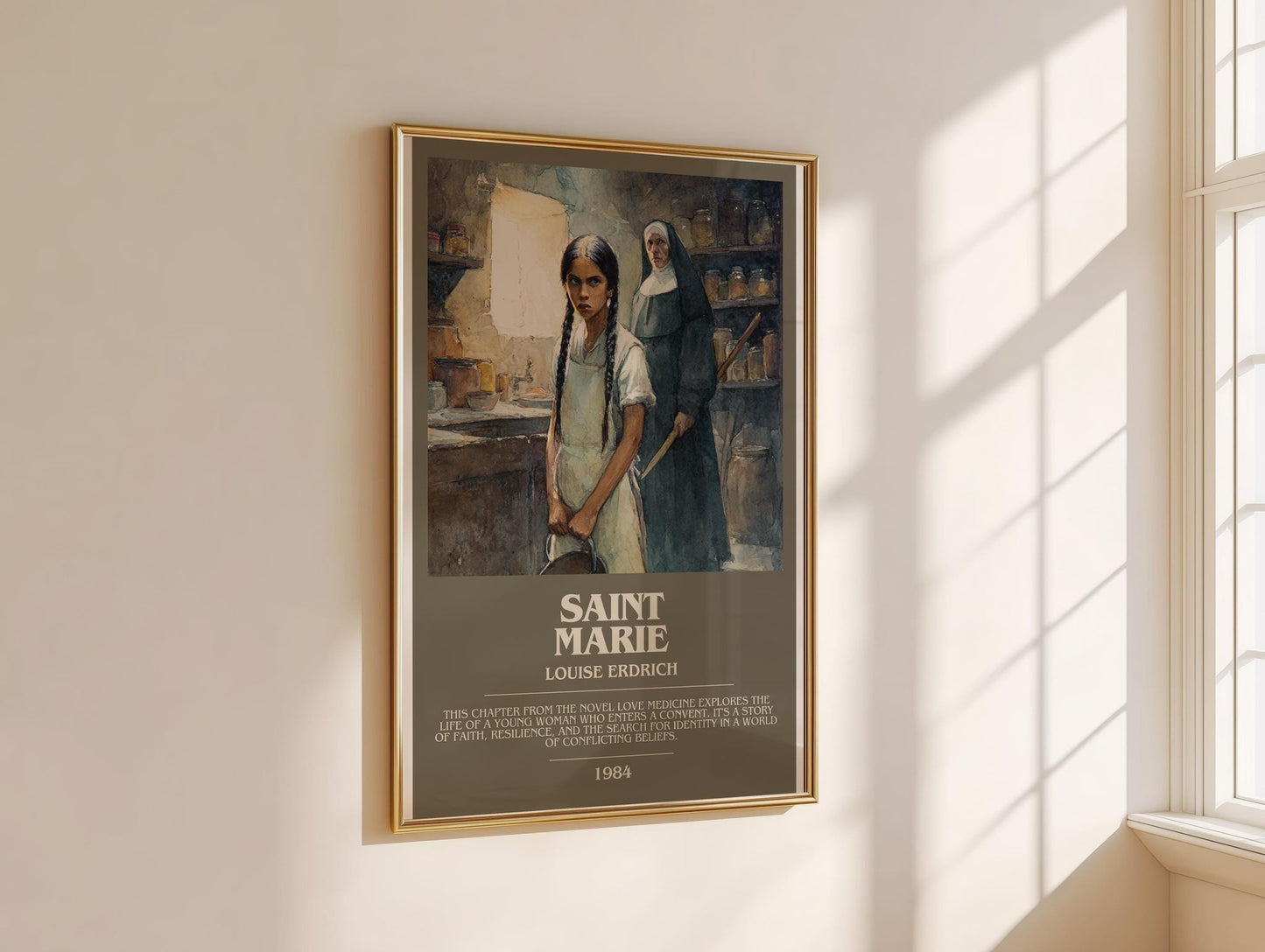 Saint Marie bookish book poster framed on wall – literary fiction wall art
