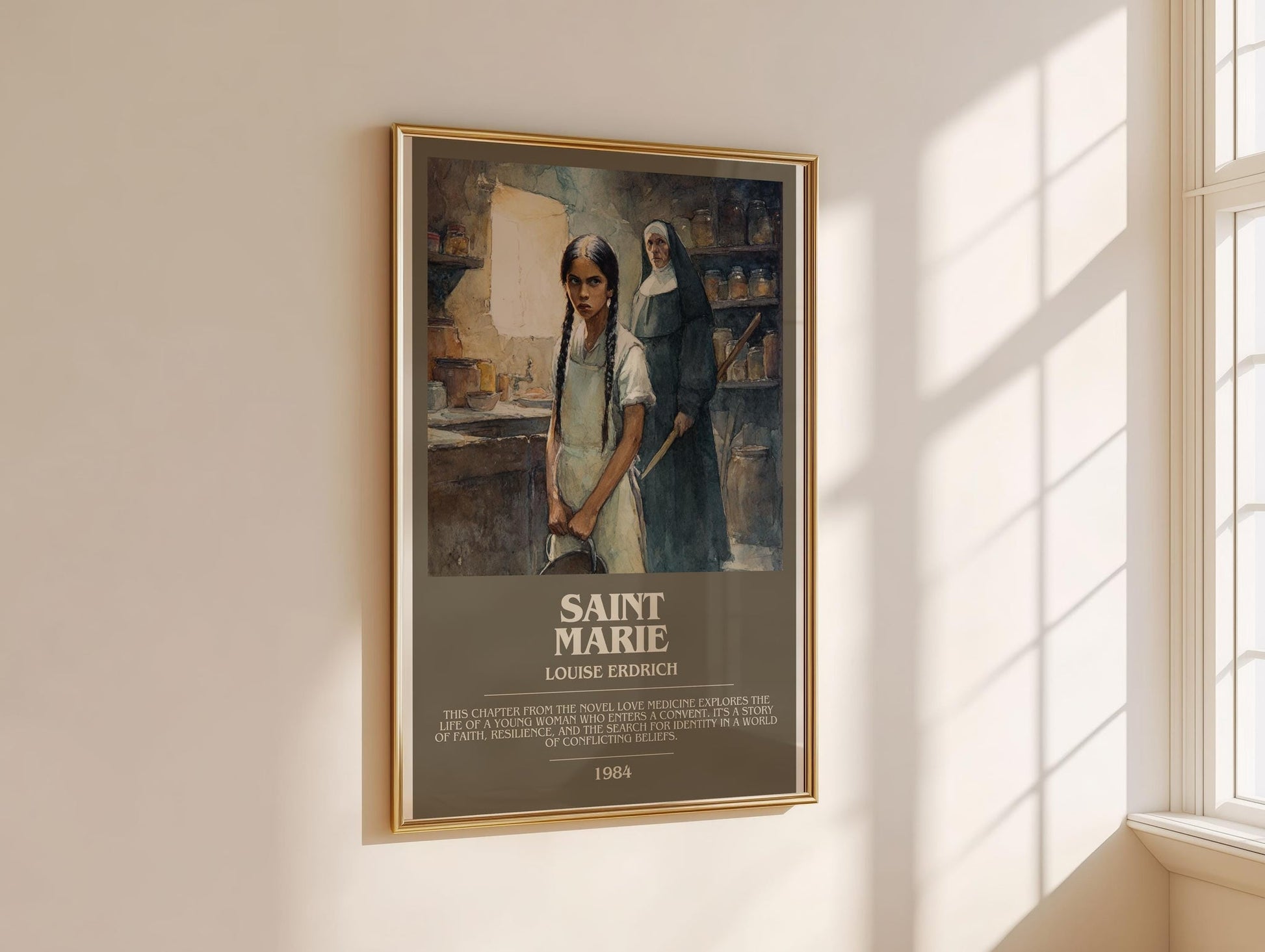 Saint Marie bookish book poster framed on wall – literary fiction wall art