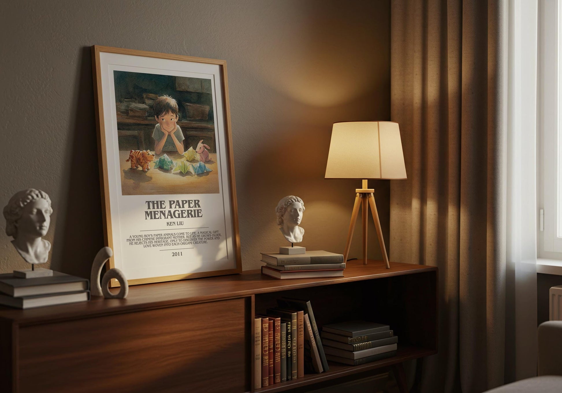 The Paper Menagerie bookish book poster framed on wall – fantasy wall art