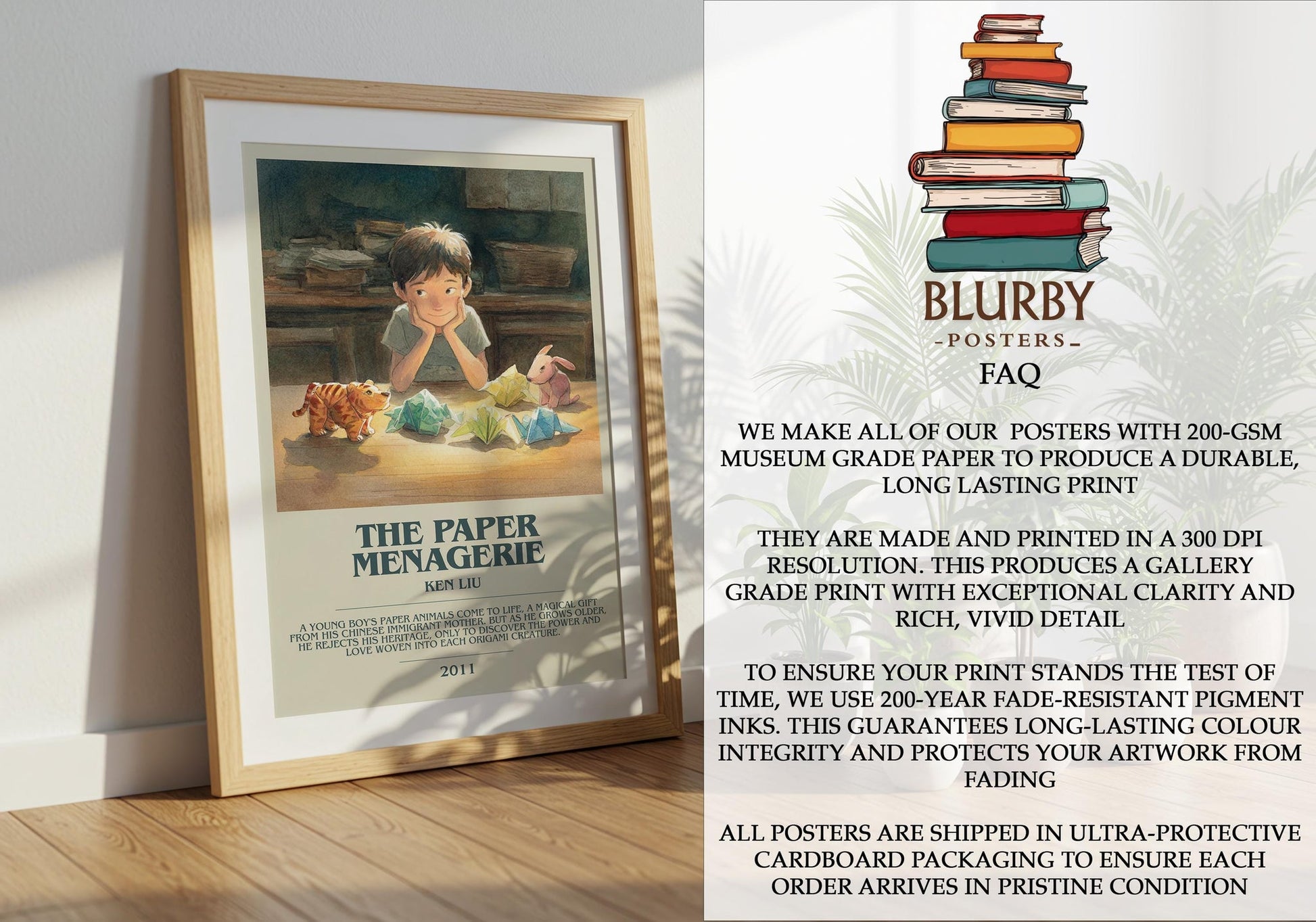 The Paper Menagerie book poster packaging – museum-quality print rolled in protective tube