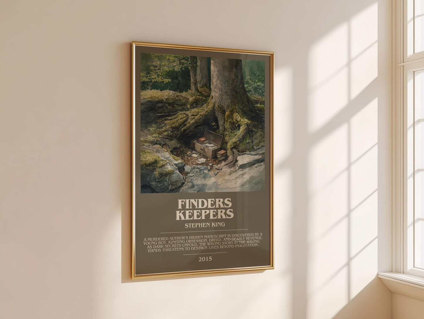 Finders Keepers bookish book poster framed on wall – thriller wall art