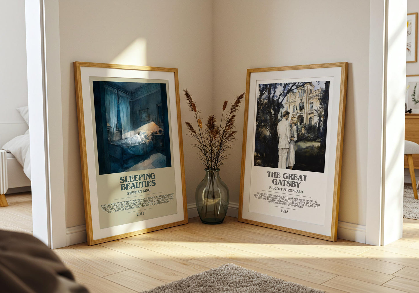 Sleeping Beauties bookish poster paired in gallery wall – literary art prints