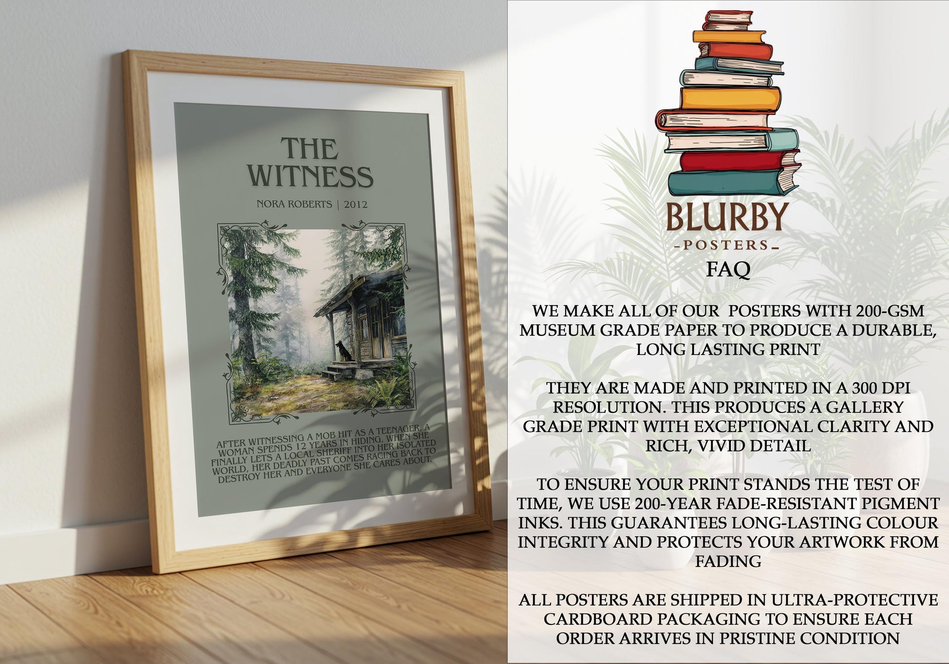 The Witness by Nora Roberts | Book Poster | Literary Art Gift For Book Lover | Novel Inspired Wall Art | Free Delivery