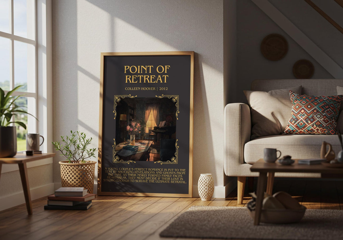 Point Of Retreat minimalist poster paired in gallery wall – literary art prints