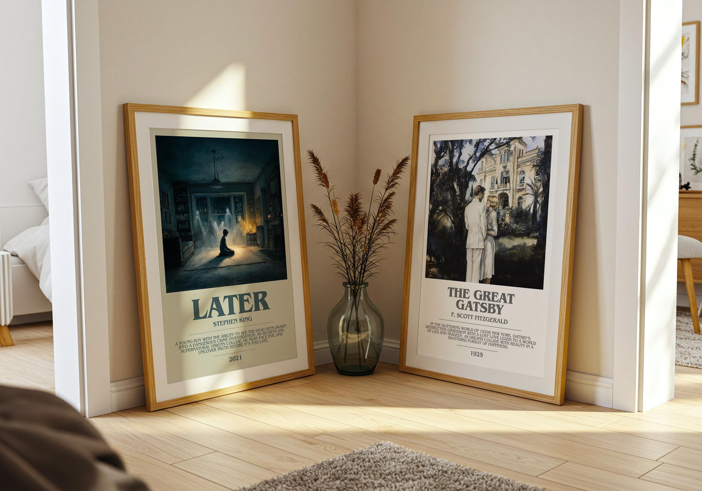 Later bookish poster paired in gallery wall – literary art prints