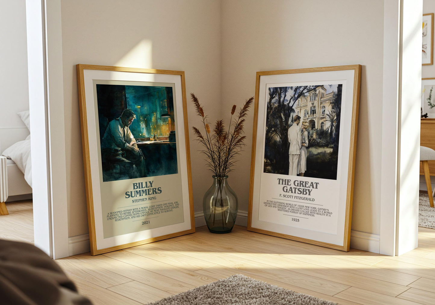Billy Summers bookish poster paired in gallery wall – literary art prints