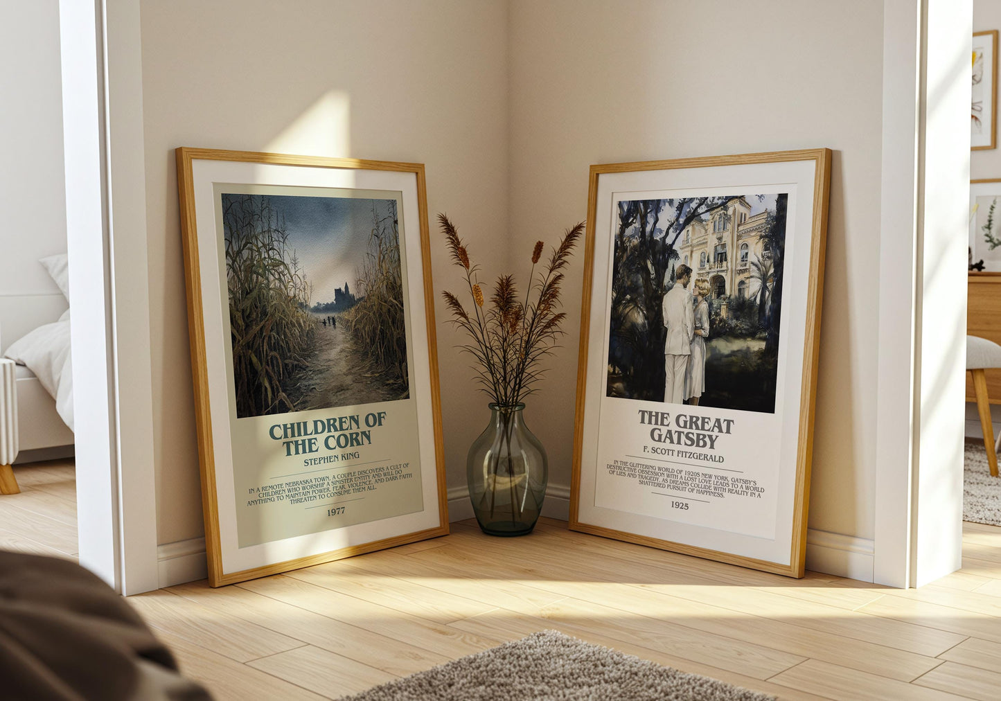 Children of the Corn bookish poster paired in gallery wall – literary art prints