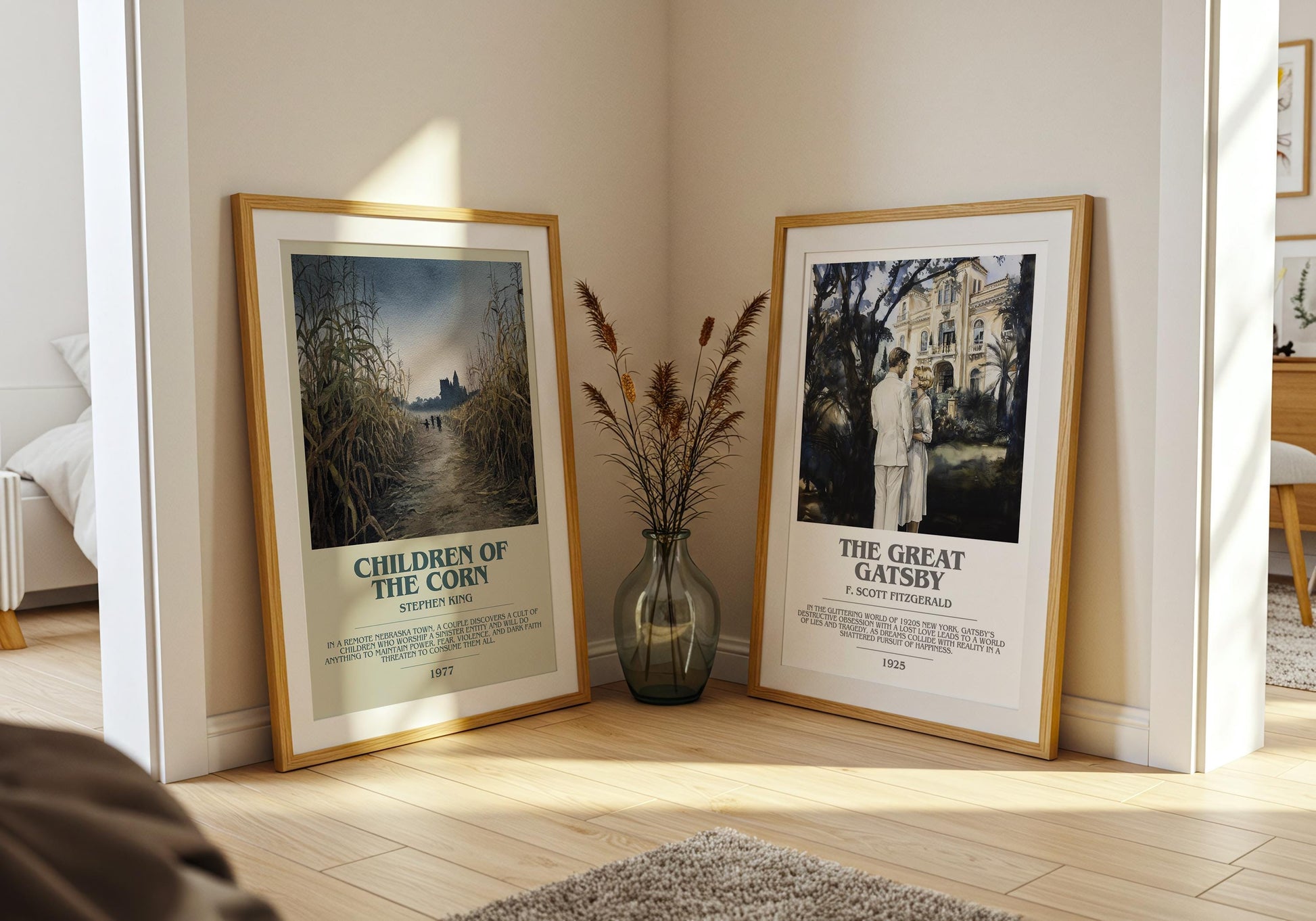 Children of the Corn bookish poster paired in gallery wall – literary art prints
