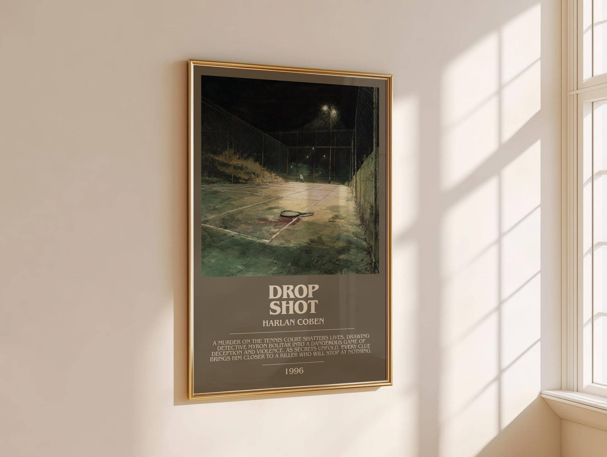 Drop Shot by Harlan Coben | Descriptive Modern Book Art | Poster