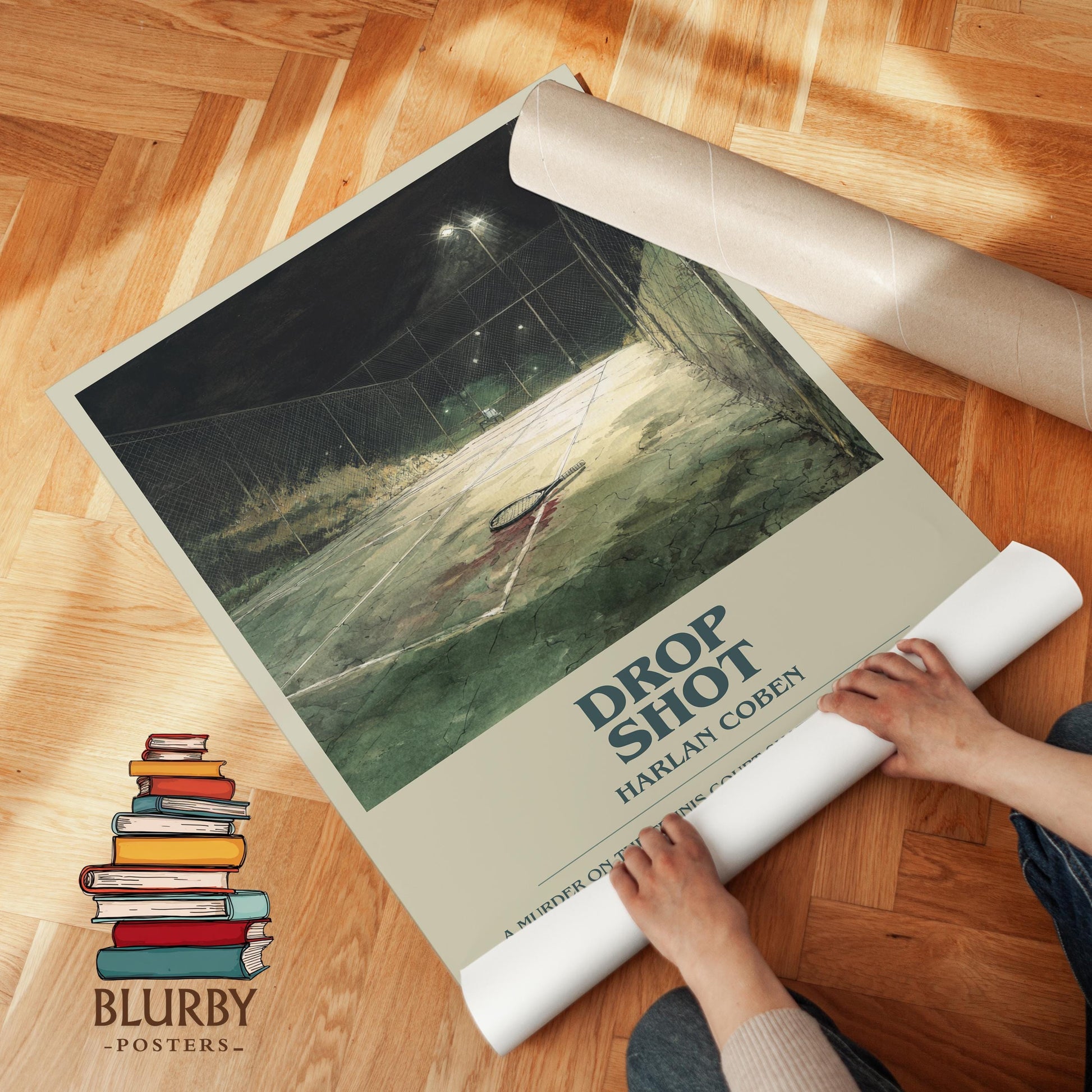 Drop Shot by Harlan Coben | Descriptive Modern Book Art | Poster