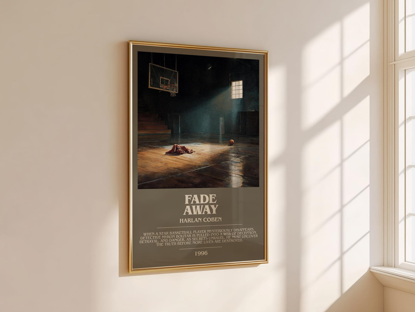 Fade Away bookish book poster framed on wall – mystery wall art