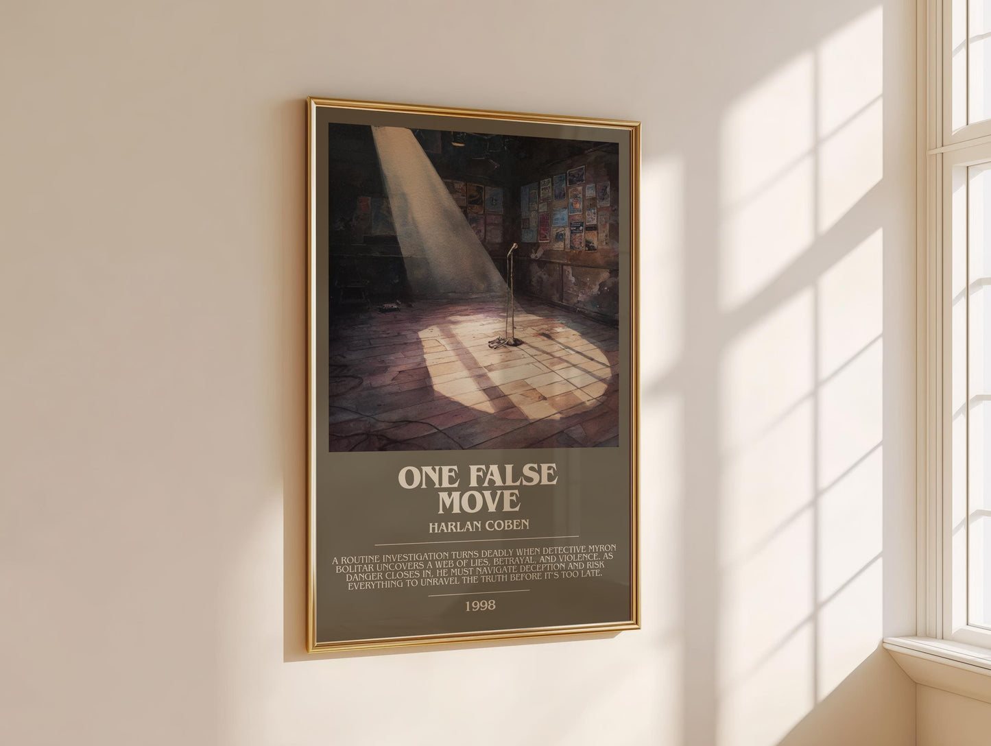 One False Move bookish book poster framed on wall – thriller wall art