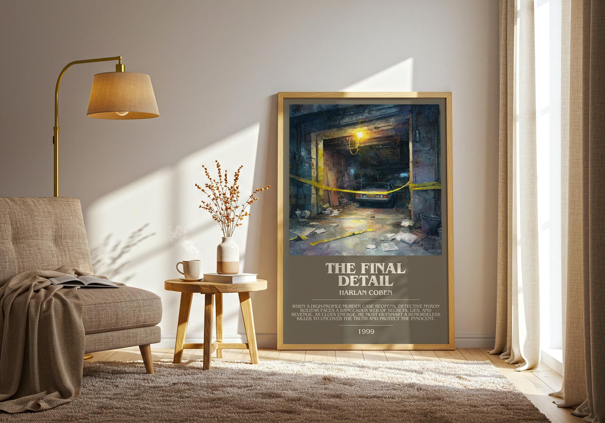 The Final Detail bookish print on bookshelf – Harlan Coben fan gift