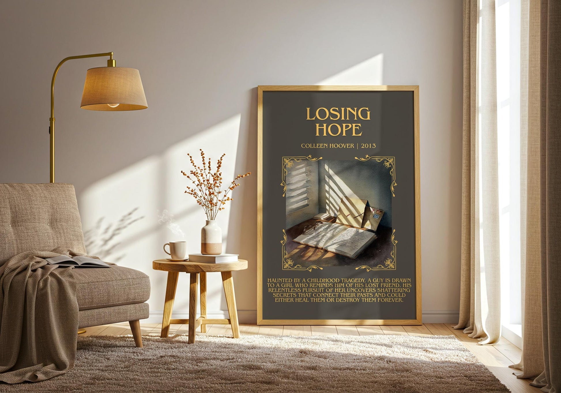 Losing Hope minimalist poster paper finish options – matte satin gloss