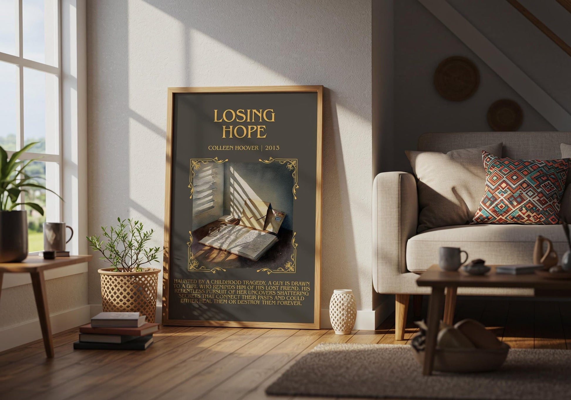 Losing Hope minimalist poster paired in gallery wall – literary art prints