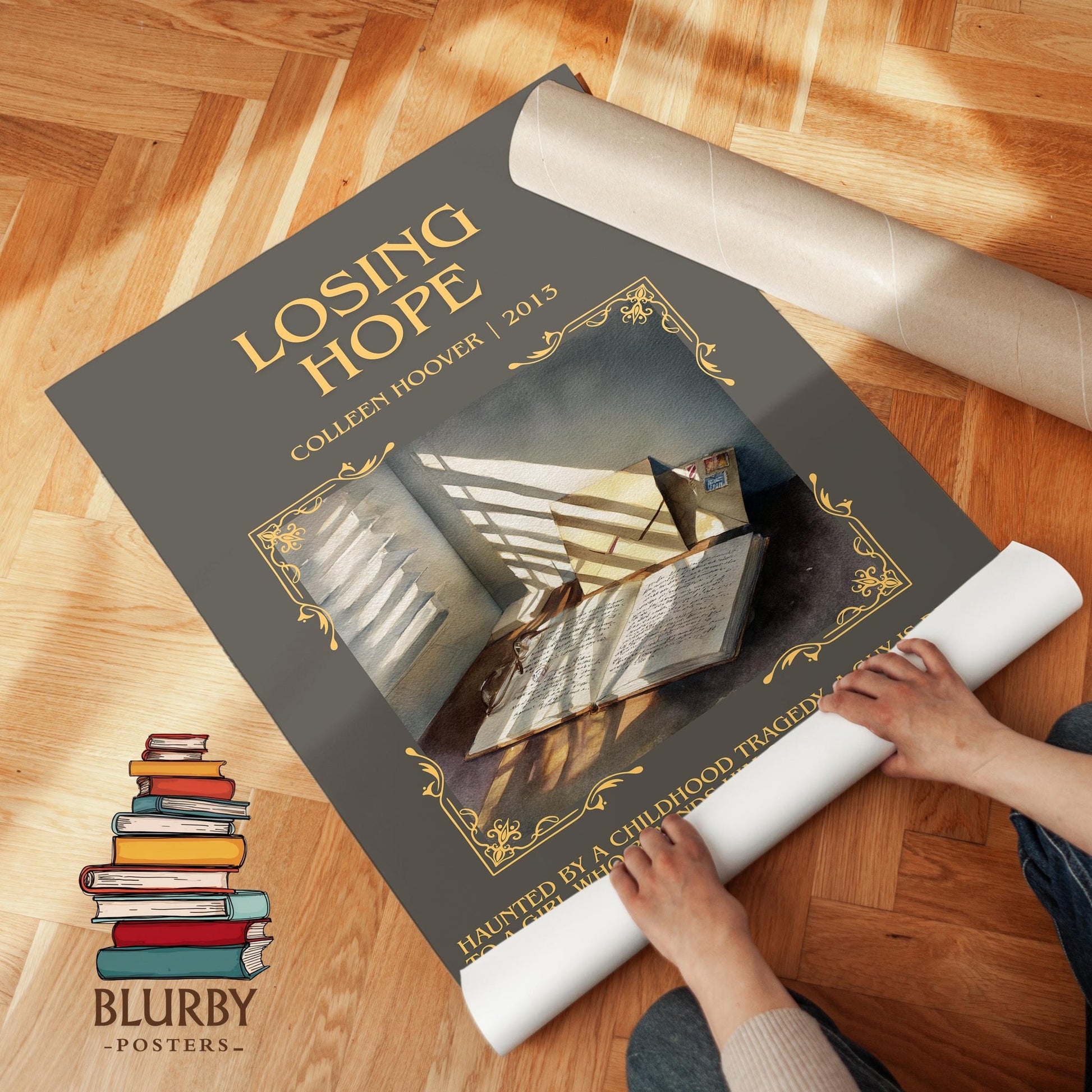 Losing Hope book poster packaging – museum-quality print rolled in protective tube