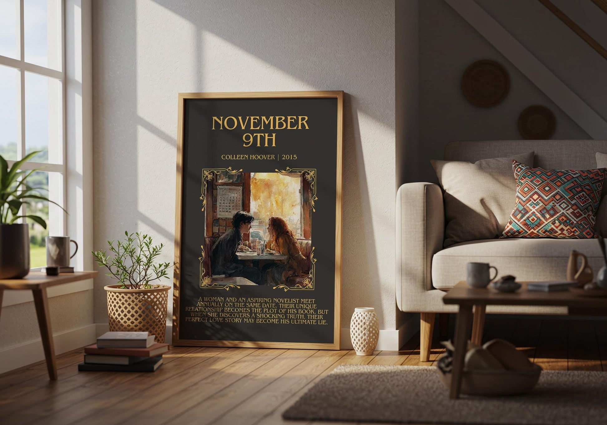November 9 minimalist poster paired in gallery wall – literary art prints