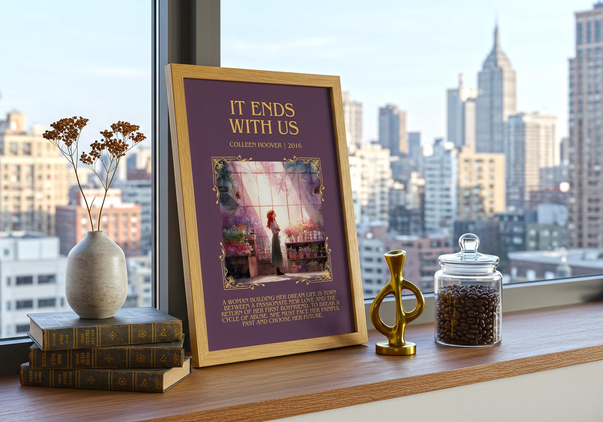 It Ends with Us by Colleen Hoover | Book Poster | Literary Art Gift For Book Lover | Novel Inspired Wall Art | Free Delivery