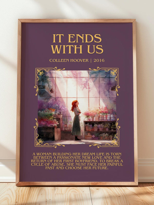 It Ends with Us by Colleen Hoover | Book Poster | Literary Art Gift For Book Lover | Novel Inspired Wall Art | Free Delivery