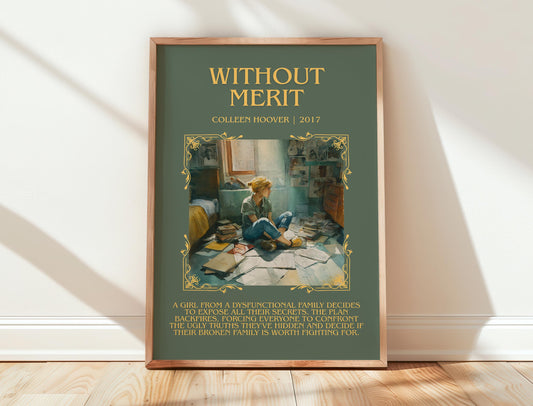 Without Merit by Colleen Hoover | Book Poster | Literary Art Gift For Book Lover | Novel Inspired Wall Art | Free Delivery