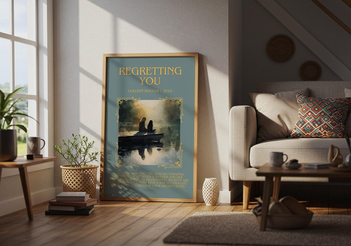 Regretting You minimalist poster paired in gallery wall – literary art prints