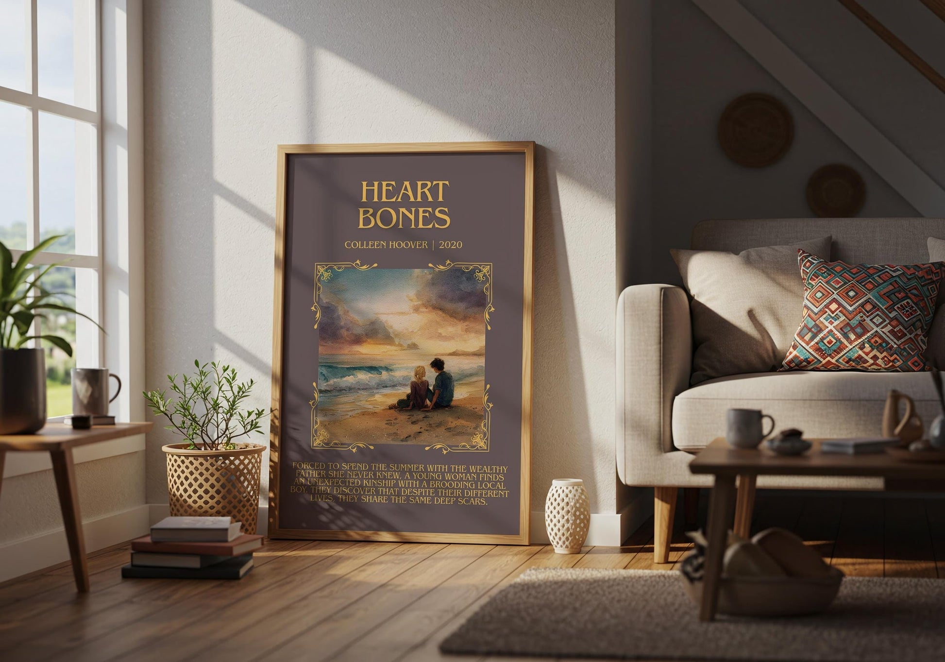 Heart Bones minimalist poster paired in gallery wall – literary art prints